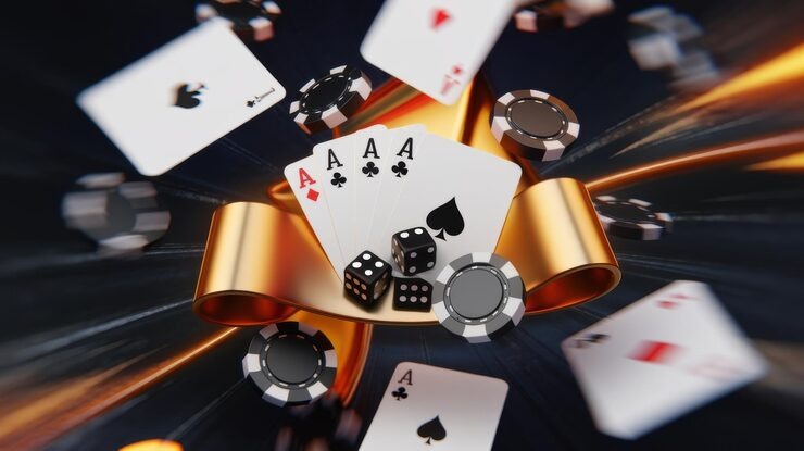 Player cards and betting controls on wslot188 Three Card Poker interface